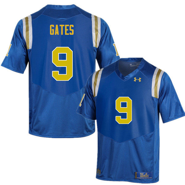 Men #9 Elijah Gates UCLA Bruins Under Armour College Football Jerseys Sale-Blue